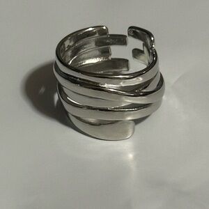 NEW Sterling Silver Open Resizable Ring entwined wrapped up